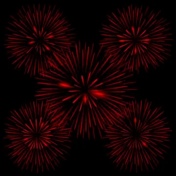 Red realistic fireworks Stock Illustration