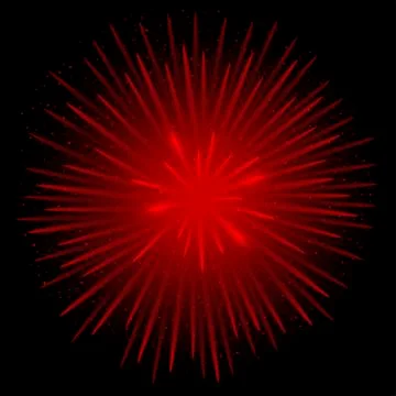 Red realistic fireworks Stock Illustration