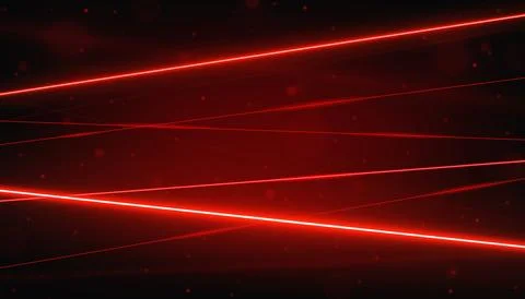 Red realistic laser beam background. Laser rays isolated on black ambient Stock Illustration