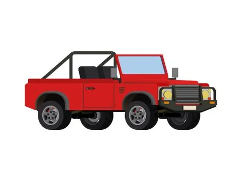 Red realistic powerful SUV car Stock Illustration