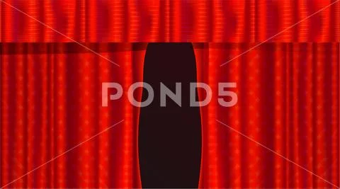 Red realistic theater curtains illustration. Opening velvet stage Stock Illustration