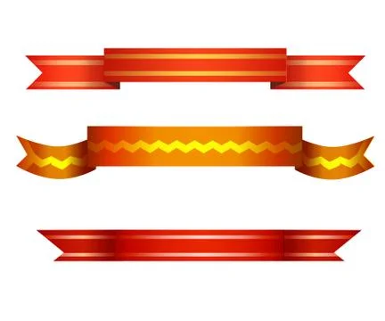 Red realistic tree banners collection set Stock Illustration