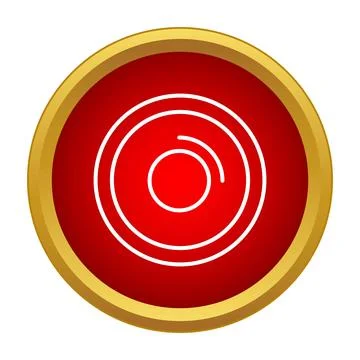 Red record button icon illustration for digital interface Stock Illustration