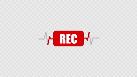 A red recording label with heartbeat pulse Stock Footage 337079418