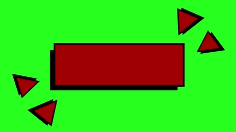 Red Rectangle and Triangles on Green Background. Stock Footage 332728685