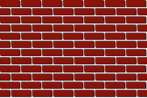 Red rectangle on black shadow on white background vector seamless pattern. .. Stock Illustration