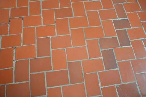Red rectangle brick tile floor or ground Stock Photos