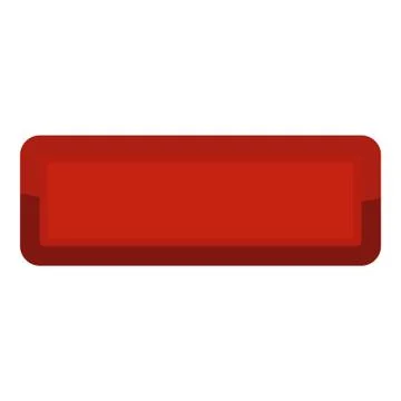 Red rectangle button icon, cartoon style Illustrazione stock