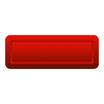 Red rectangle button icon, flat style Illustrazione stock