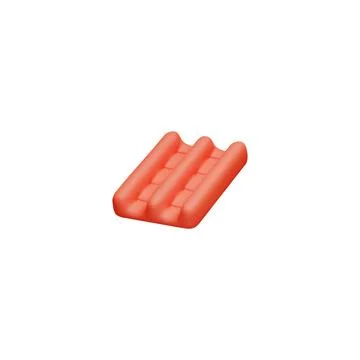 Red rectangle gum 3D style, vector illustration isolated on white Stockillustratie