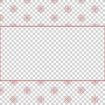 Red rectangle shape and floral designs Stock Photos