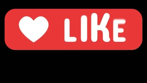 Red rectangle with a white heart and a white inscription "like" Stock Footage 239759736