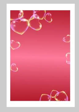 Red rectangular background with a bunch of hearts in the middle. Stock Illustration