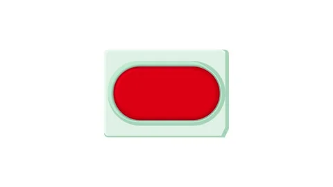 Red rectangular button icon animation Stock Footage 168924860