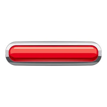 Red rectangular button icon, cartoon style Illustrazione stock
