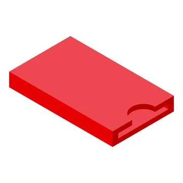 Red rectangular cardboard box packaging mockup presenting product Stock Illustration