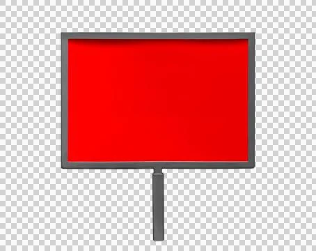 Red rectangular empty price sign or advertising display billboard isolated on wh Stock Photos