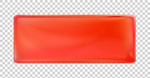 Red rectangular painted plate isolated. Label, template. Png. Stock Illustration