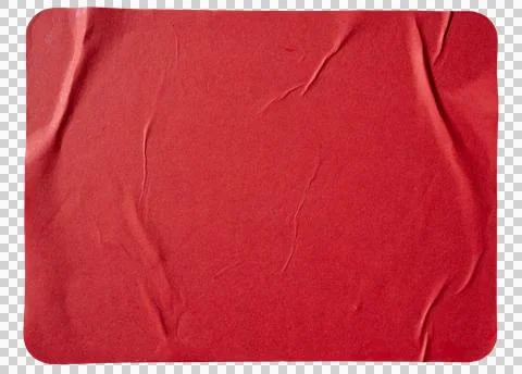 Red rectangular paper sticker with curved corner 스톡 사진