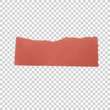 Red rectangular piece of torn paper with rough edges Stock Photos