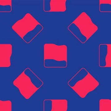 Red Rectangular pillow icon isolated seamless pattern on blue background Stock Illustration