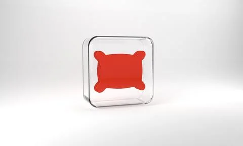 Red Rectangular pillow icon isolated on grey background. Cushion sign Illustrazione stock