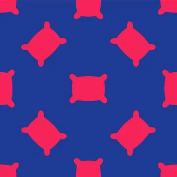 Red Rectangular pillow icon isolated seamless pattern on blue background Illustrazione stock