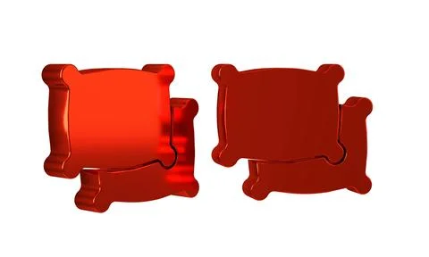 Red Rectangular pillow icon isolated on transparent background. Cushion sign. Stock Illustration
