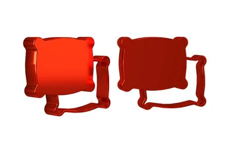 Red Rectangular pillow icon isolated on transparent background. Cushion sign. Illustrazione stock