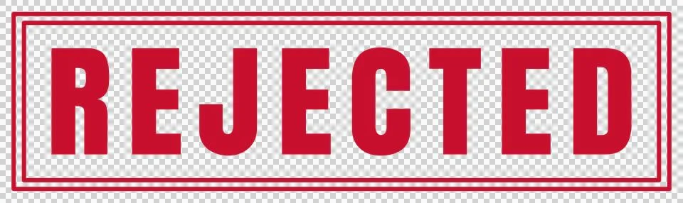 Red Rectangular REJECTED Seal Badge, Transparent PNG Stock Illustration