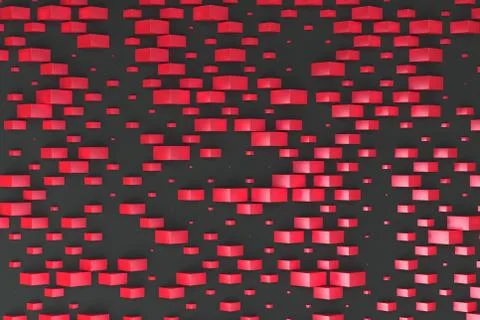 Red rectangular shapes of random size on black background Stock Illustration