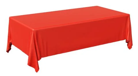 Red rectangular tablecloth diagonal view Stock Illustration