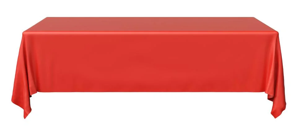 Red rectangular tablecloth front view Stock Illustration