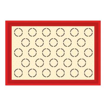 Red rectangular tray with circular pattern, ideal for serving food and drinks Stock Illustration
