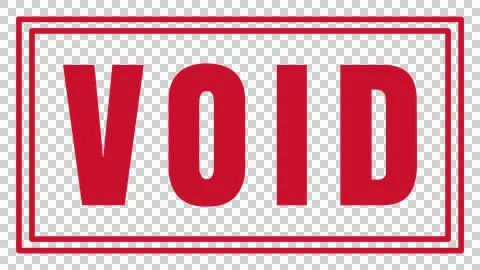 Red Rectangular VOID Stamp Badge Isolated on Transparent Background Stock Illustration