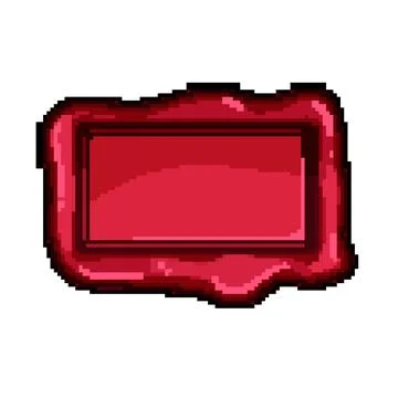 Red rectangular wax seal creating emblem for authenticity Stock Illustration