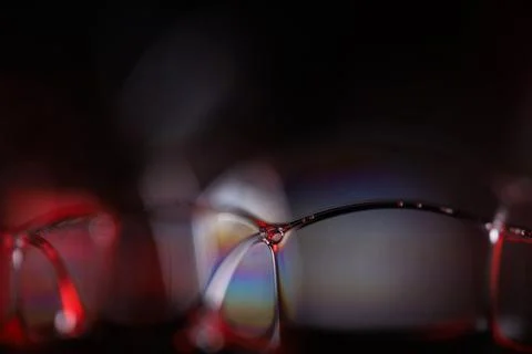 Red reflections of liquid in macro, red surface 写真素材