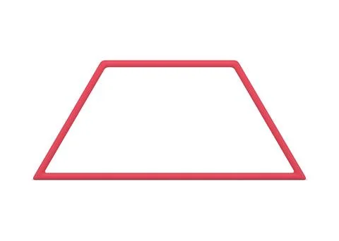 Red regular trapezoid decorative frame geometric math figure 3d decor eleme.. Stock Illustration