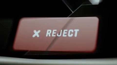 Red reject button signals adverse decision Stock Footage 344095823