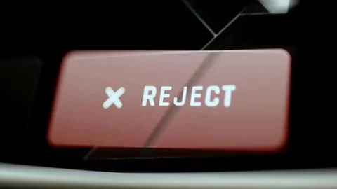 Red reject button signals adverse decision Stock Photos