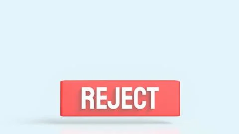 The Red Reject on white background 3d Rendering. Stock Illustration
