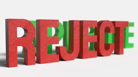 The red  reject on white background  image  3d rendering. Foto stock