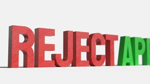 The red  reject on white background  image  3d rendering. Stock Photos