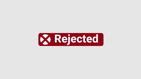Red rejected button badge with a white cross mark over an alpha channel tra.. Stock Footage 336321482