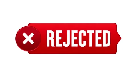 Red Rejected Sign with Cross Icon Animation on White Background Stock Footage 341127857