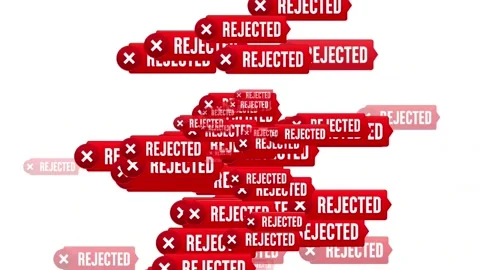 Red Rejected Sign with Cross Icon Animation on White Background 库存影片 341128101
