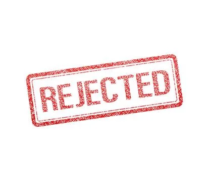 Red rejected stamp. Abstract web template with red rejected on white background Stock Illustration