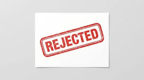 Red rejected stamp on plain background Foto stock
