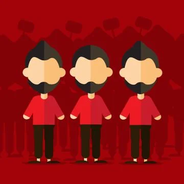 Red remonstrate cartoon Stock Illustration