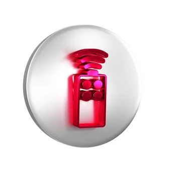 Red Remote control for the camera icon isolated on transparent background. .. Ilustração Stock